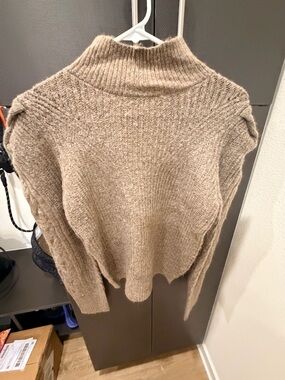 Women's Cowl Neck Sweater in Taupe